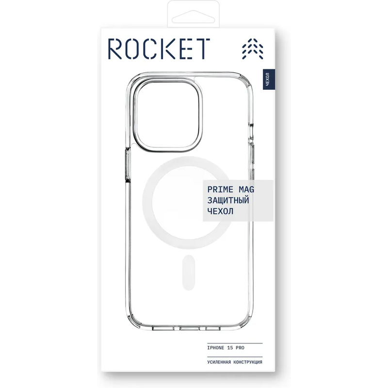 RCS608TT61PPR-I23M Чехол защитный Rocket Prime MagSafe для iPhone 15 Pro, TPU+PC, прозрачный